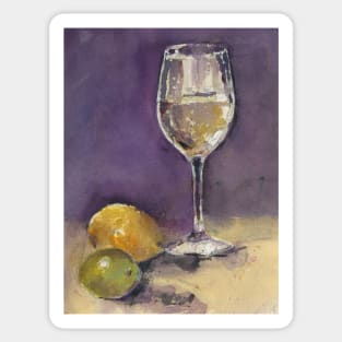 Wineglass, Lemon and Lime Sticker